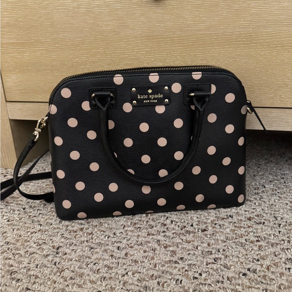 Kate Spade Black and Pink Polka Dot Crossbody Bag - Picture 1 of 3